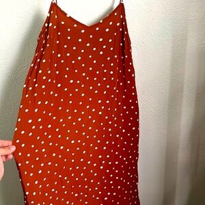 Madewell Thin Strap Polla Dot Burnt Orange Summer Mini Dress Size 2